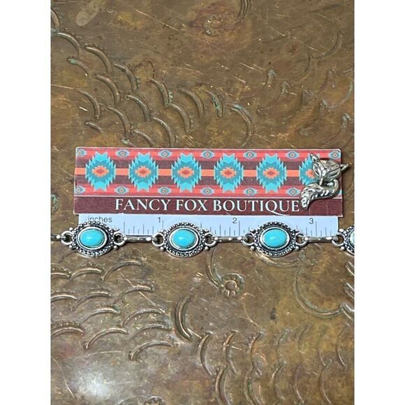 Women Fashion Beaded Anklet Metal Faux Turquoise Ankle Boot Bracelet Christmas - Picture 7 of 8